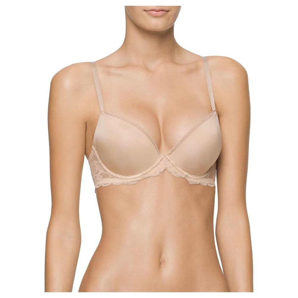 Calvin Klein Seductive Comfort Push Up Underwire Bra Desert 32DDD